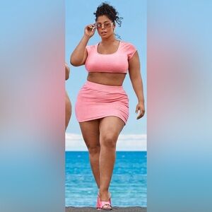 Fashion to Figure Pink Swim Coverup Set